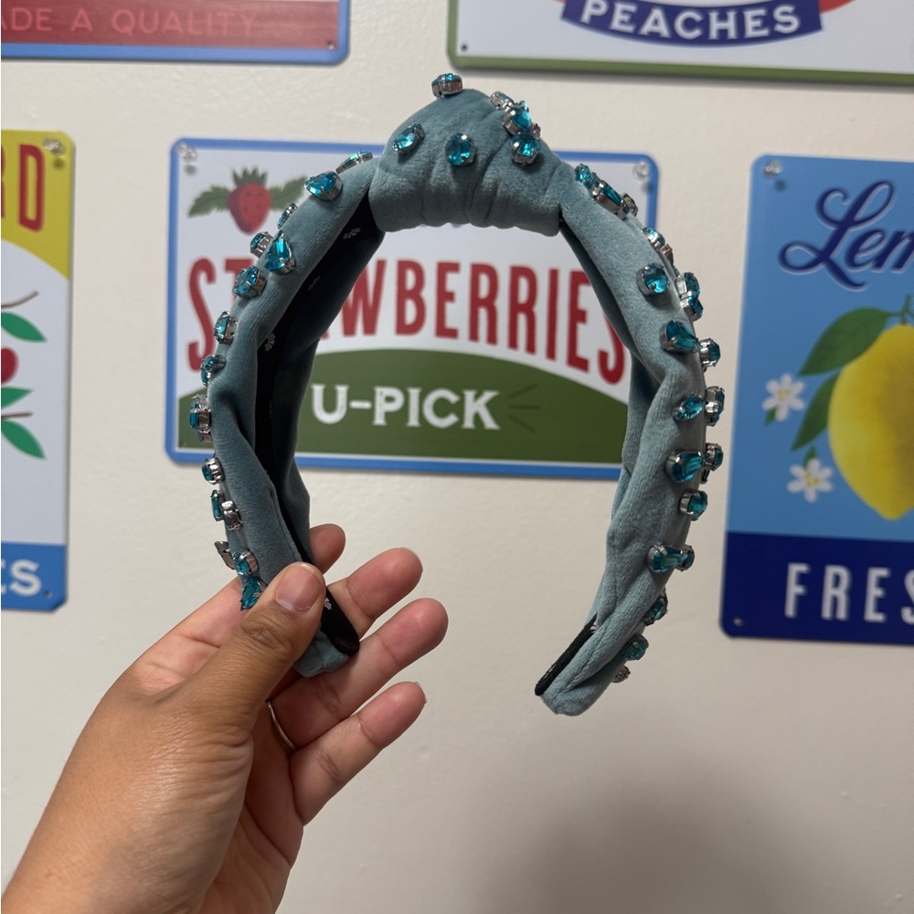 Lele Sadoughi December Birthstone Blue Topaz Velver Headband